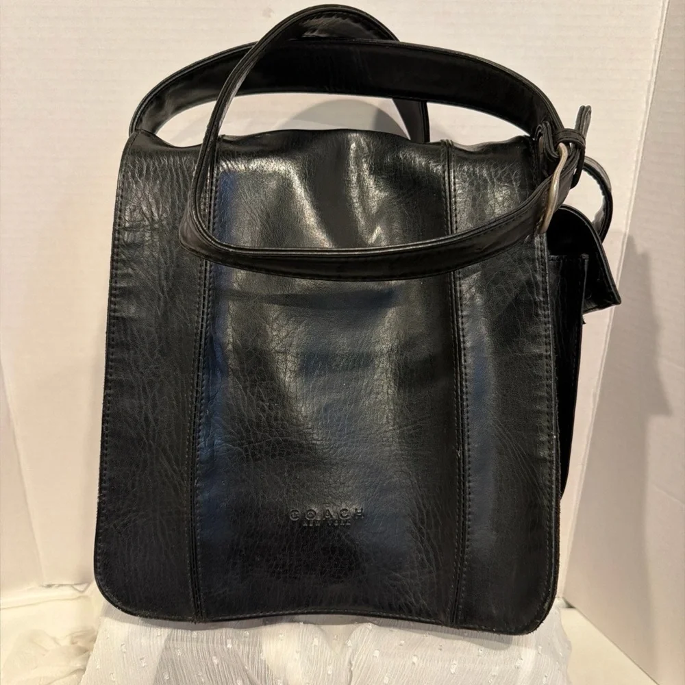 Coach Black Leather Messenger Bag